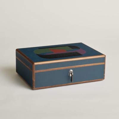HERMES 青 バングル 専用ボックス付き Casaque Holi watch and cufflink box, large model | Hermès USA